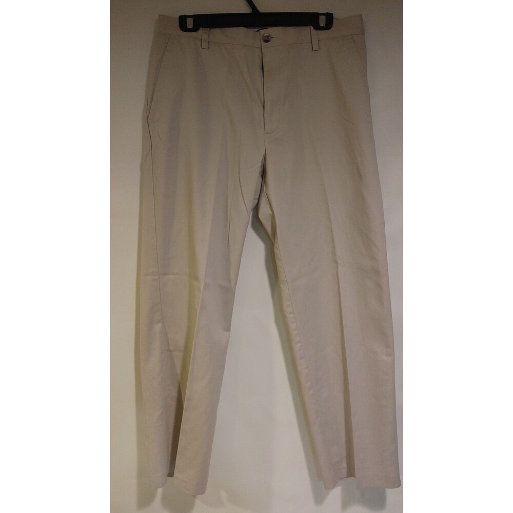 Dockers D3 Signature Classic Fit Cotton Flat Front Pants Cream Size 33 X 30